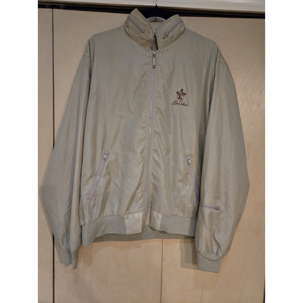 Vintage 80s IZOD Club Sea Island Golf Jacket Mens M Bomber Windbreaker USA